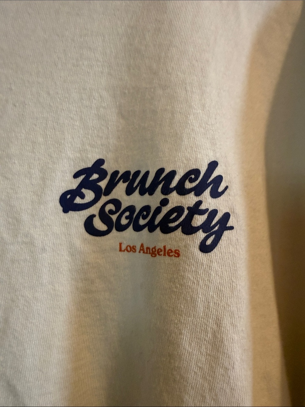 wild fable the viral White Tee with Navy & Orange Brunch Society Graphic